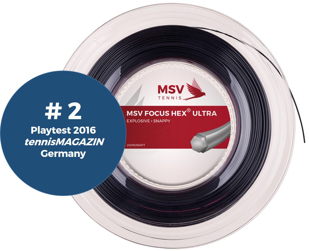 MSV Focus HEX® Ultra Tennissaite 200m 1,25mm schwarz